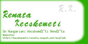 renata kecskemeti business card